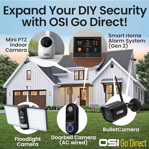 DIY security products including cameras and smart home alarm system.