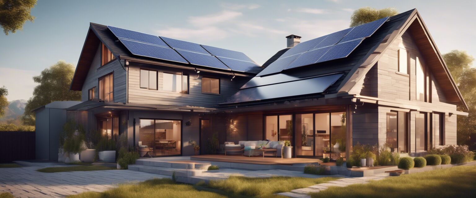 Energy-efficient smart home with solar panels and smart devices