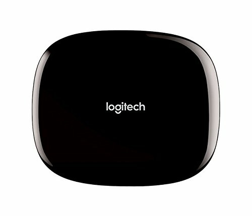 Logitech universal remote hub, black and sleek.